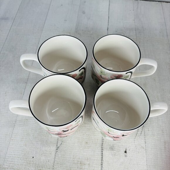 Sango Quadrille ANASTASIA  Andre Richard Floral Oriental 10oz Cups Mugs Set of 4 - Picture 7 of 16